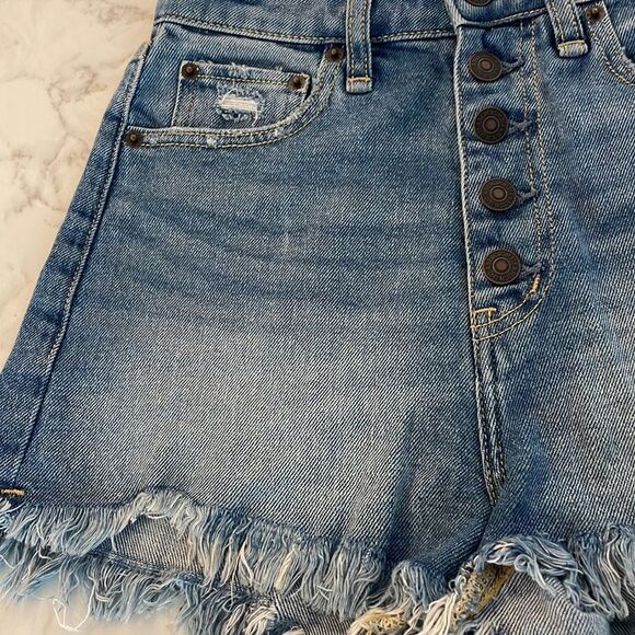 Curve love High Rise Shorts NWOT 24/00 button fly distressed - Picture 4 of 7